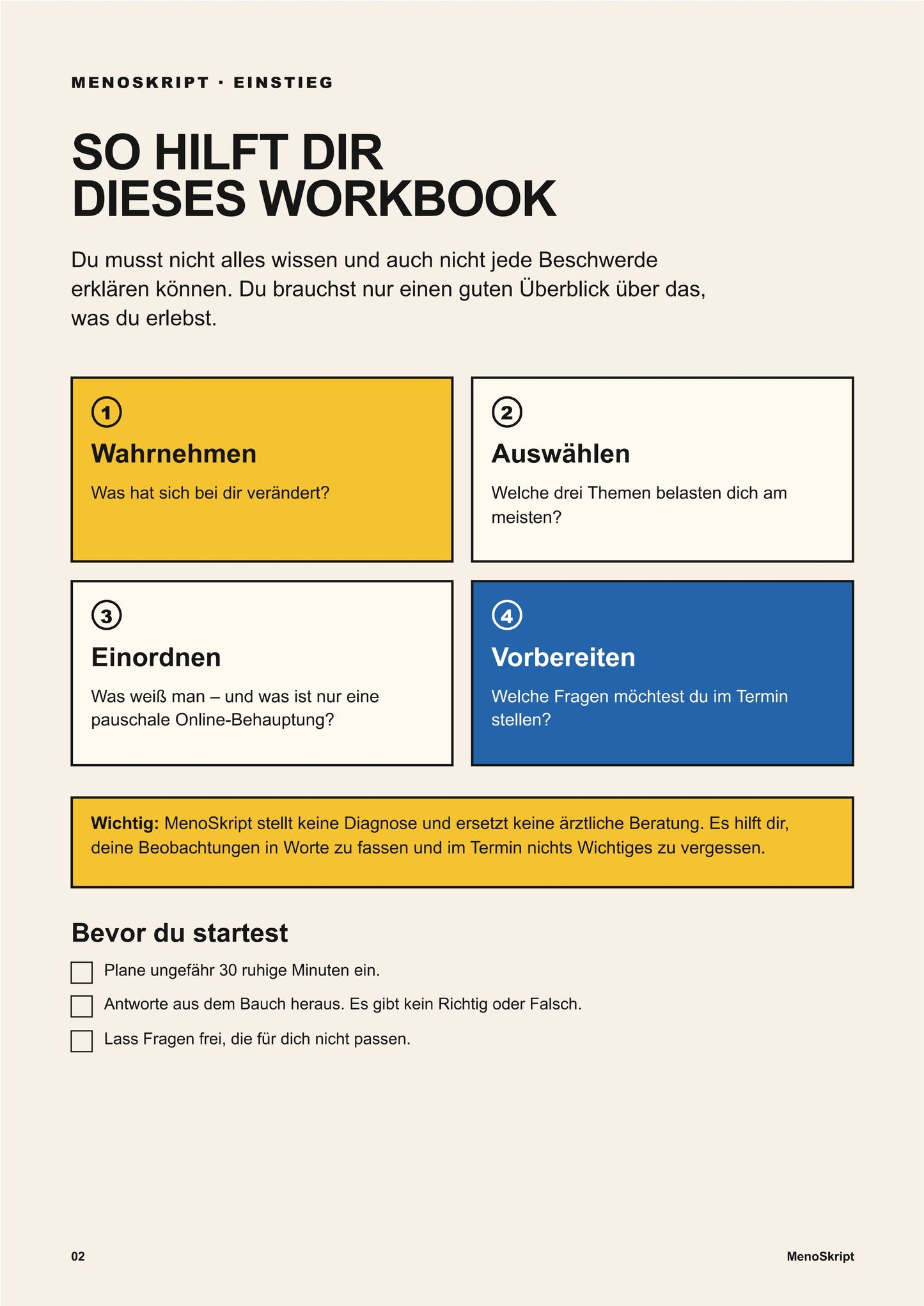 MenoSkript – so hilft dir das 7-seitige Workbook