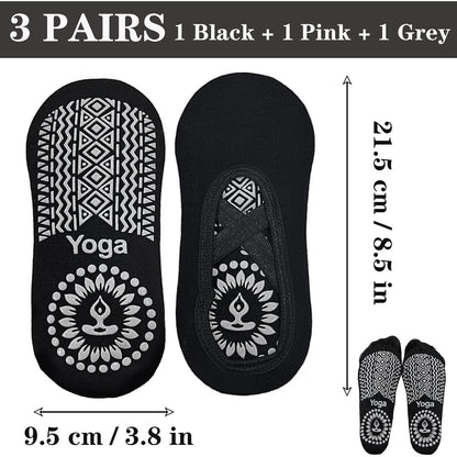 Yogasocken 3er-Set mit Anti-Rutsch-Noppen - Anwendungsbild 3