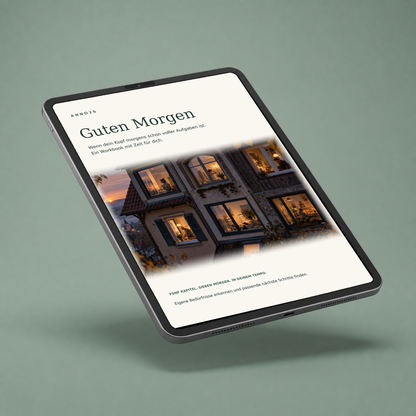 Guten Morgen – Anno26 Morgenjournal und Workbook im Tablet