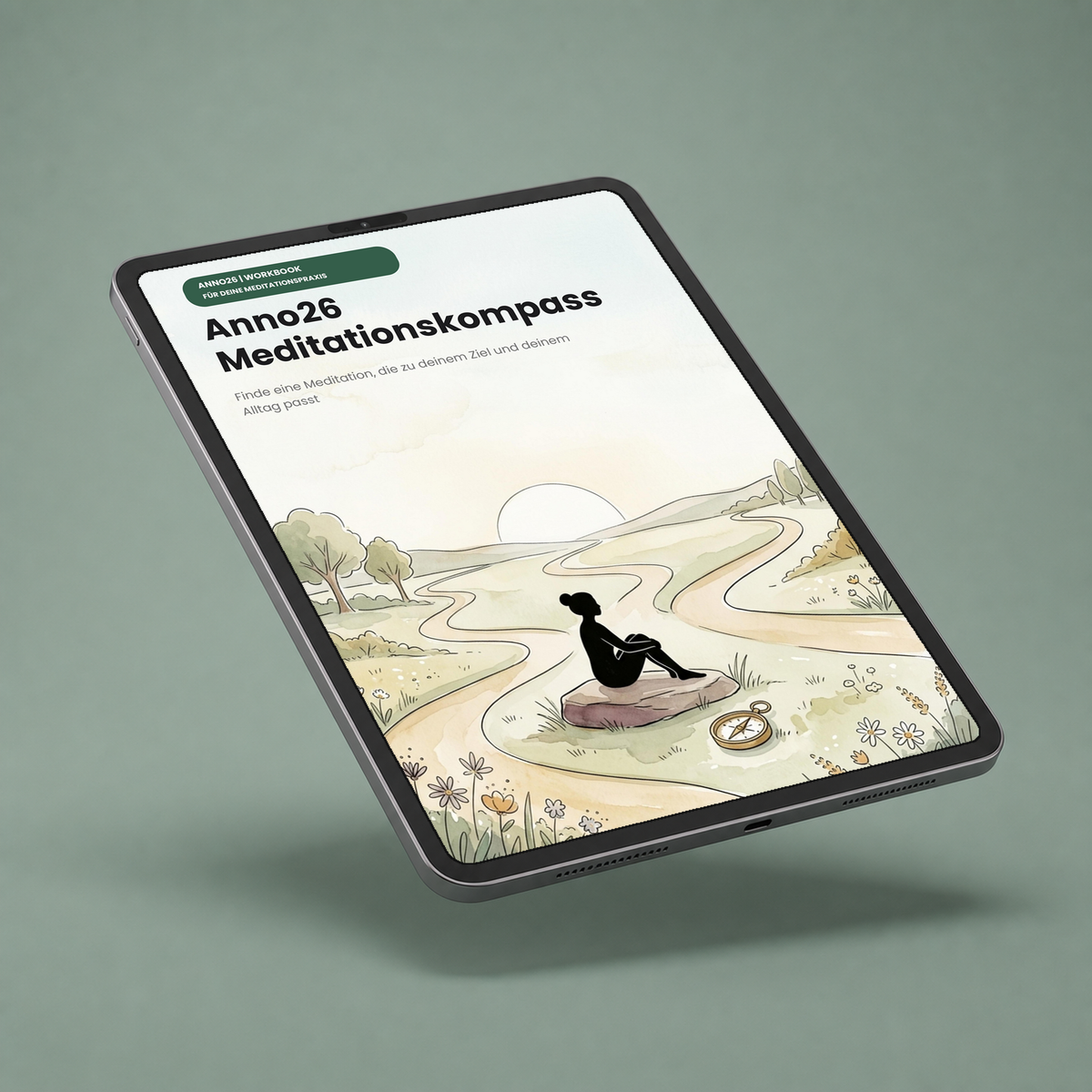 Anno26 Meditationskompass als digitales Workbook auf einem Tablet