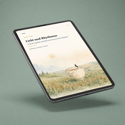 Der Schlaf-Code Teil 2 – Licht und Rhythmus als digitales Anno26-Workbook auf einem Tablet