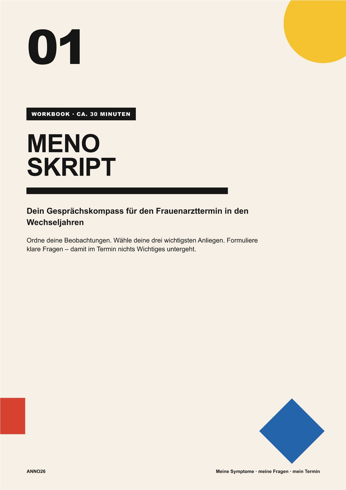 MenoSkript – Gesprächskompass für den Frauenarzttermin in den Wechseljahren, Cover