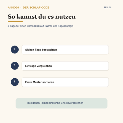 Anwendung des Schlaf-Code Teil 1 Workbooks