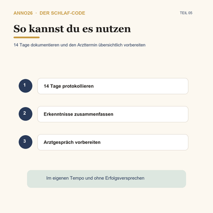 Anwendung des Schlaf-Code Teil 5 Workbooks
