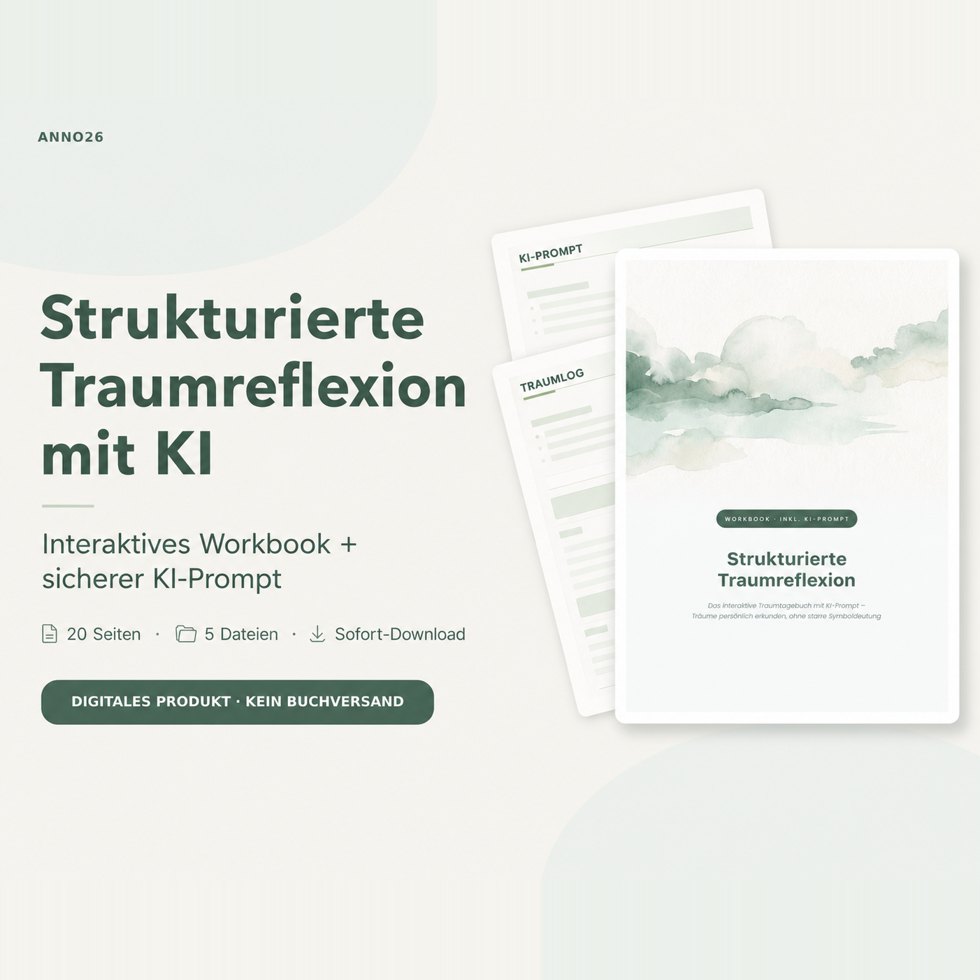 Strukturierte Traumreflexion mit KI – digitales Workbook und KI-Prompt