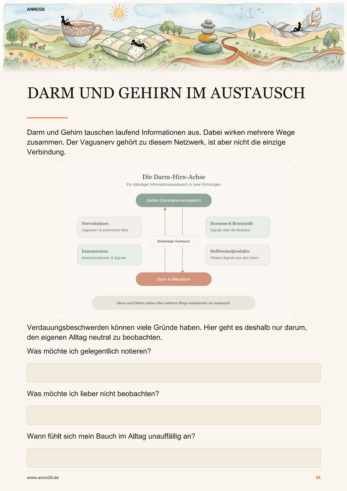 Innenseite des Vagusnerv Workbooks zu Stress Schlaf und Darm
