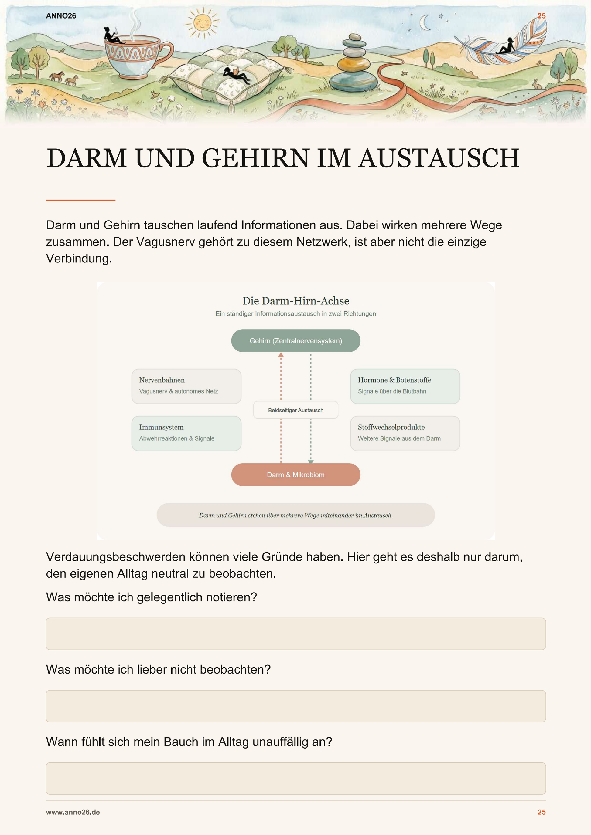 Innenseite des Vagusnerv Workbooks zu Stress Schlaf und Darm
